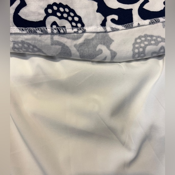 Talbots size 6 blue and white cotton blend lace hem skirt- office, date night - Picture 7 of 9